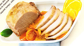 Lomo de cerdo con salsa de albaricoque