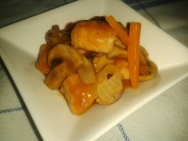 lomo en salsa con verduras