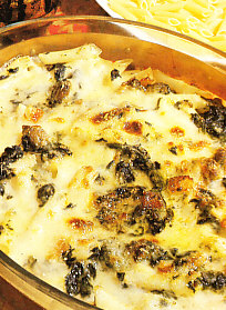 Macarrones con espinacas