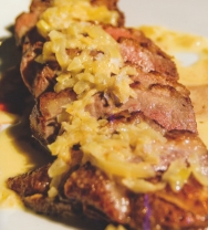 Magret de pato con cava rosado