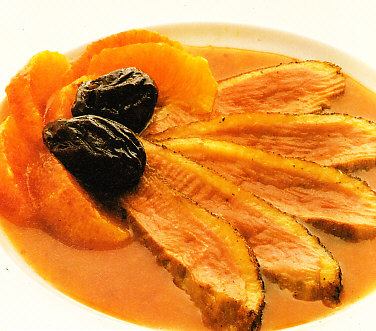 Magret de pato con naranja