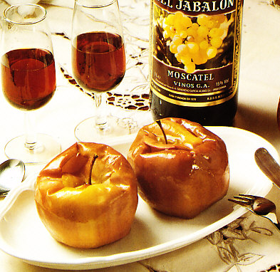 Manzanas al horno con moscatel