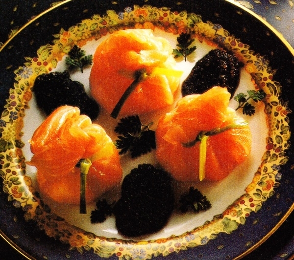 Caviar y salmón ahumado