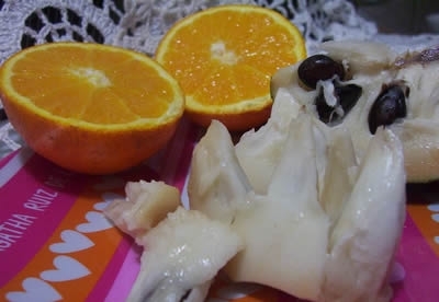 Chirimoyas con zumo de naranja