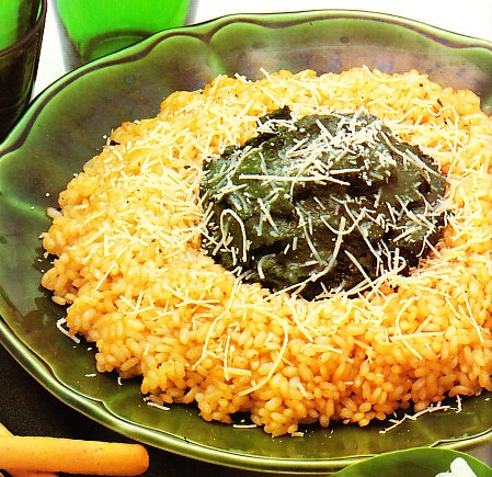 Corona de arroz con verdura y queso