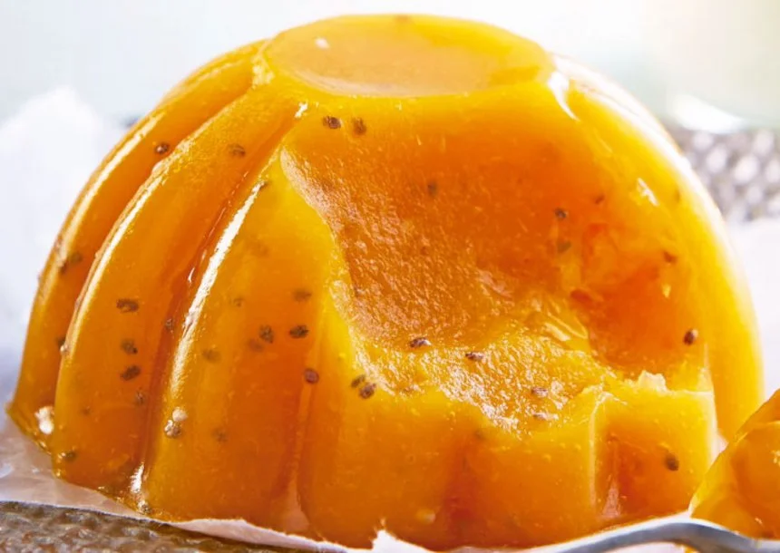 Gelatina de mango con chía