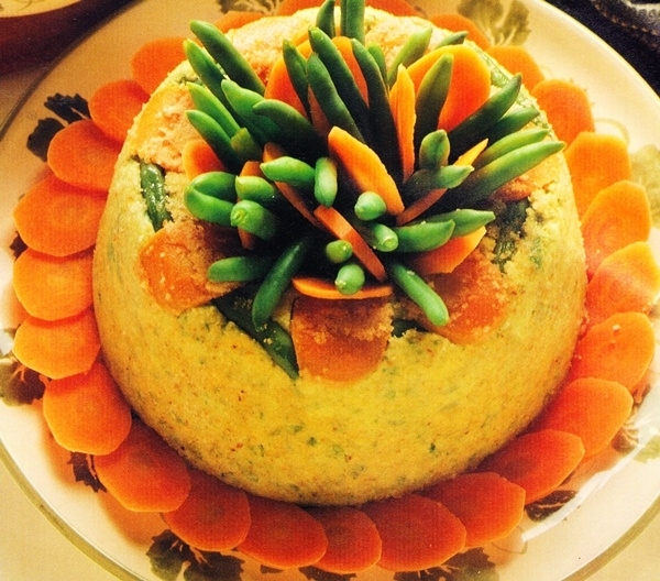 Pastel de judías verdes con salsa de queso