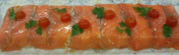 Pastel de salmón ahumado casero