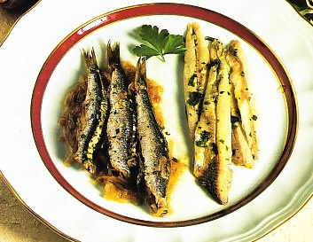 Surtido de anchoas con salsa chimichurri