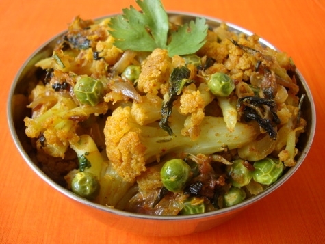 Verduras con especias al horno (Sukhe sabzi)