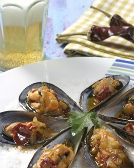 Mejillones con salsa de ñoras