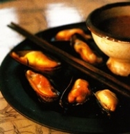 Mejillones fríos con salsa de chile