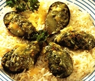 Mejillones rellenos con queso Gouda