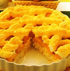 Melocotones con arroz merengado
