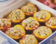 Melocotones rellenos de frutos secos