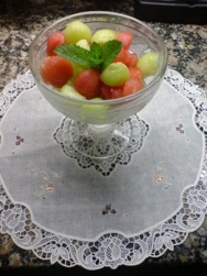 Melón al cava con bolitas de sandía