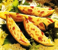 Melón relleno de helado