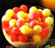 Melón y sandía con crema