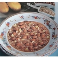 Menestra de cebada y alubias rojas