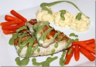Merluza a la plancha con puré de chirivía