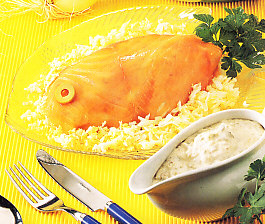 Merluza fría con salmón ahumados