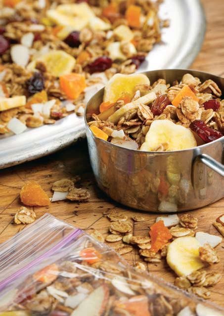 Mezcla de frutas tropicales y nueces