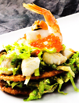 Milhojas de ensaladilla de pescado