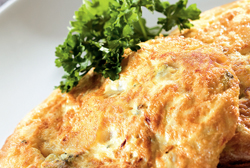 Mini tortilla de coles y bacalao
