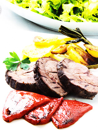 Morcillo asado con panaderas