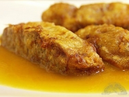 Morros de ternera rebozados en salsa de cerveza