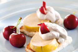 Mousse de cerezas con foie