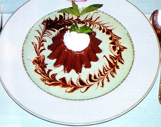 Mousse de chocolate con salsa de menta