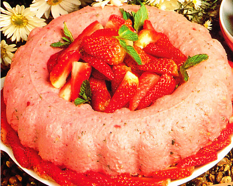 Mousse de fresas y menta