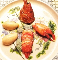 Mousse de ventresca con bogavante