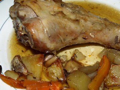 Muslos de pavo con uvas