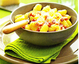 Ñoquis a la carbonara