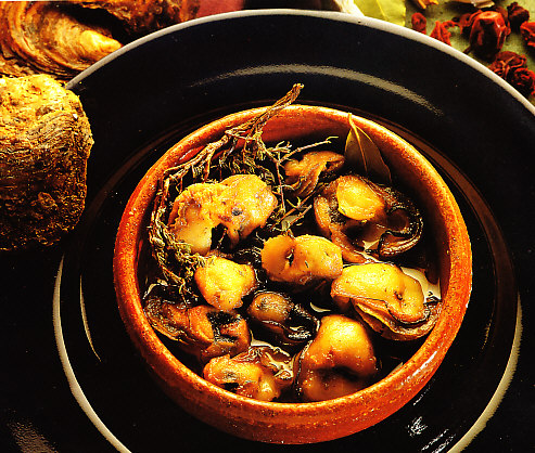 Ostras en escabeche