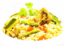 Paella integral con hortalizas