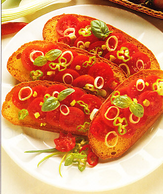 Pan tostado con tomate
