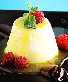 Pannacotta con chocolate y naranja