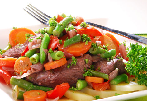 Parrillada de carne y verduras