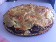 PASTEL DE BERENJENAS Y PATATAS RELLENAS DE CARNE