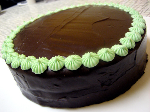 Pastel de chocolate a la menta