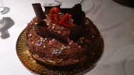 Pastel de chocolate con mousse de chocolate negro