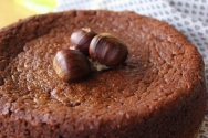 Pastel de chocolate y castañas