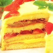Pastel de crema relleno de frutas