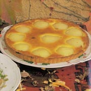Pastel de melocotón y crema de almendras