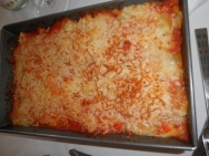 Pastel de patatas con gambas y setas