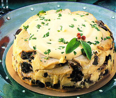 Pastel de patatas y setas