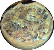 Pastel de verduras y gambas